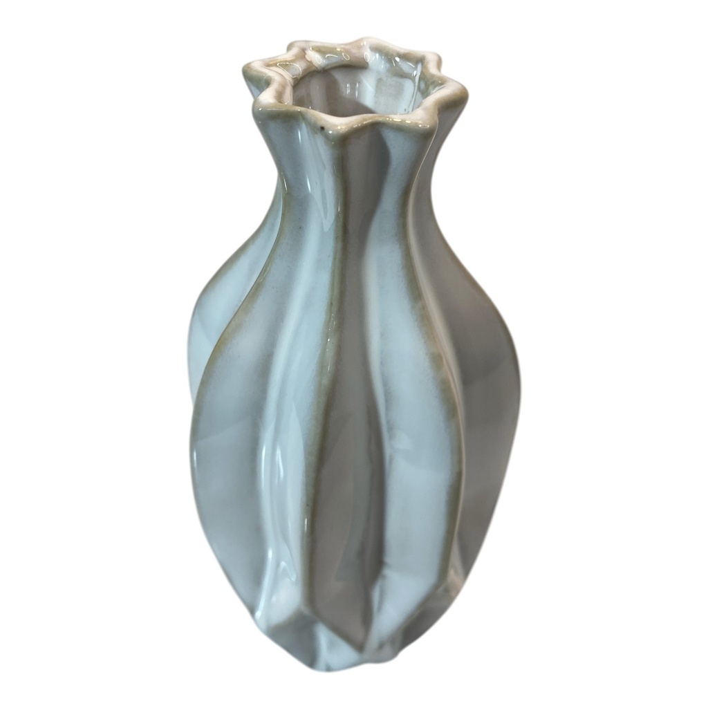 FLORERO CERAMICA MARA CREMA 17CM