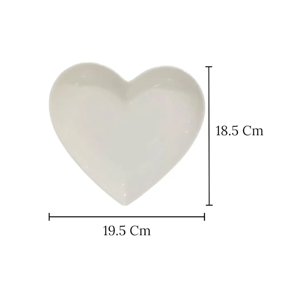 PLATO TENDIDO CORAZON DE PORCELANA REF:55-51 19.5X18.5CM