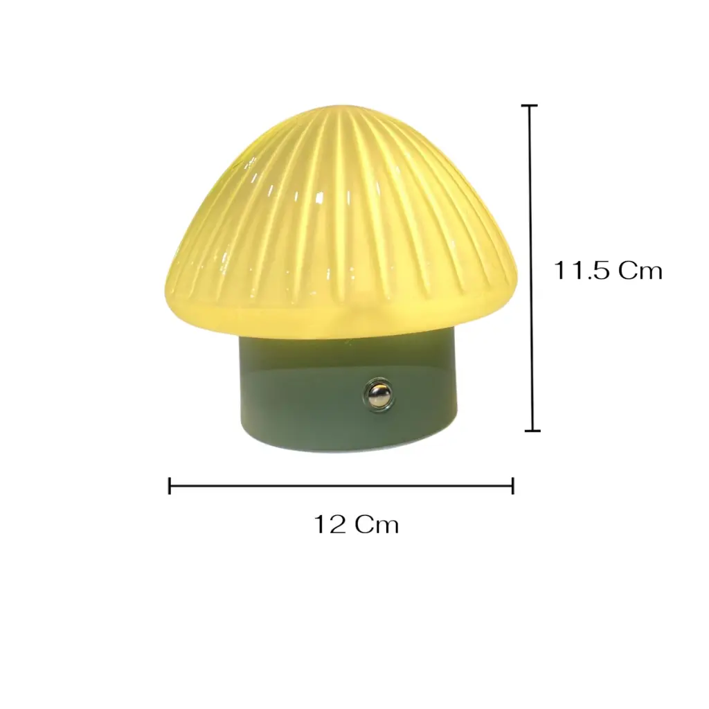 LAMPARA DE MESA CERAMICA/VIDRIO TACTIL HONGO AMARILLO REF:EF2504004-YW 12X11.5CM