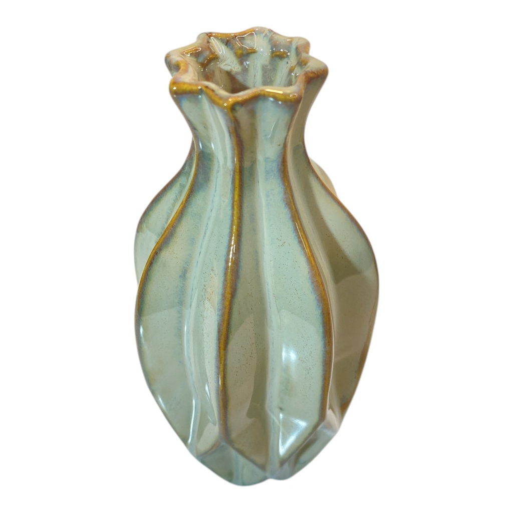 FLORERO CERAMICA MARA TABACO 17CM