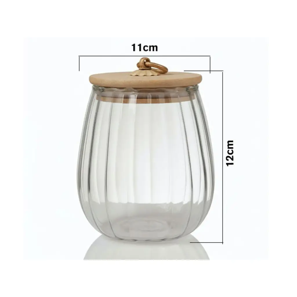 REPOSTERO DE VIDRIO BOROSILICATO C/TAPA BAMBOO REF:HCS63 630ML 