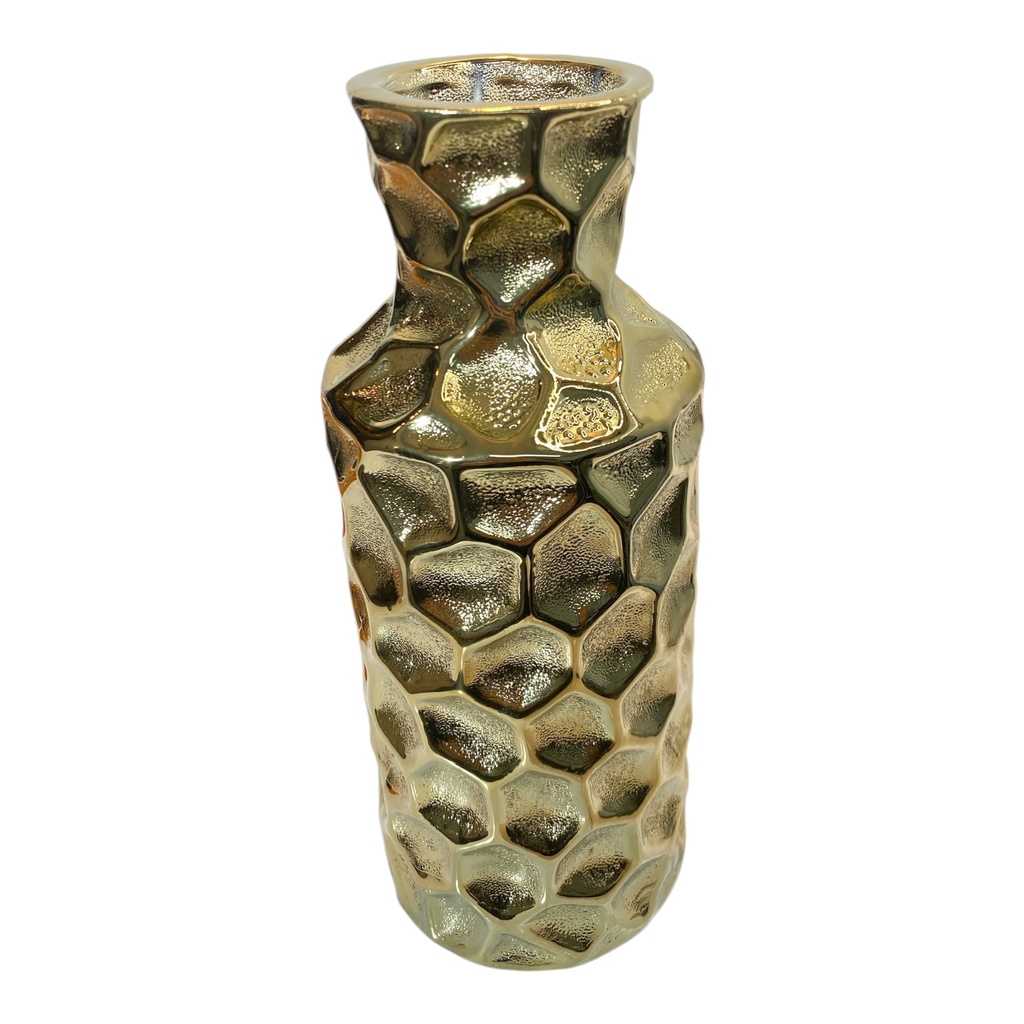 FLORERO CERAMICA IRIS DORADO 25CM