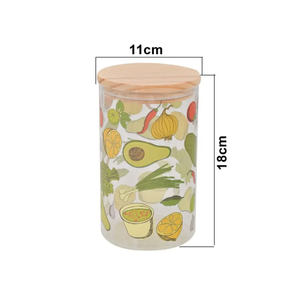 FRASCO DE VIDRIO BOROSILICATO C/TAPA PINO REF:KH00099-1 1.4LT. 10X22CM