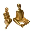 PAREJA DORADA POLIRESINA 12X12X15CM