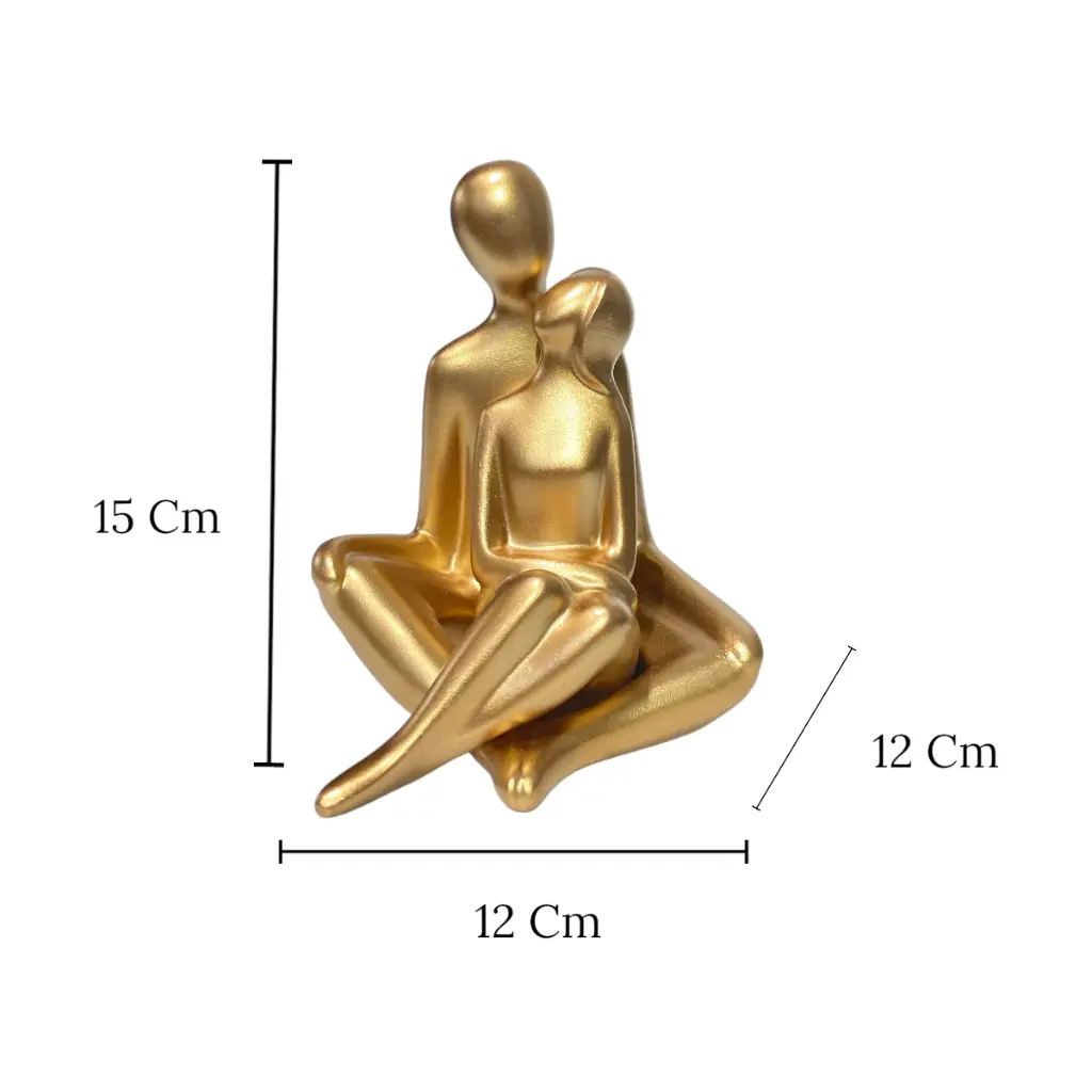 PAREJA DORADA POLIRESINA 12X12X15CM