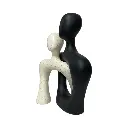 PAREJA BLANCO/NEGRO POLIRESINA 16X12X21CM