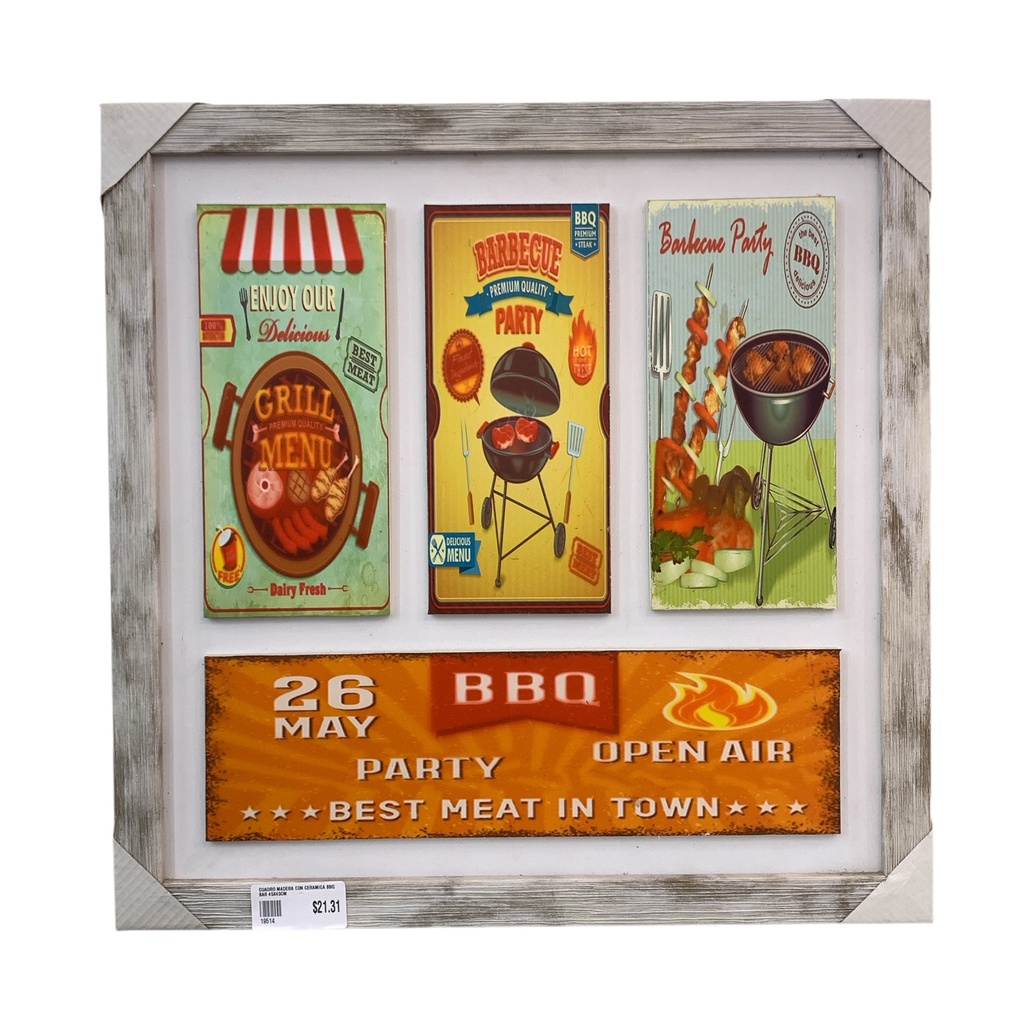 CUADRO MADERA PARA BAR 43X43CM