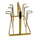 PORTA VASOS DE HIERRO CROMADO DORADO 6 PUESTOS. 23X14X16CM