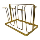 PORTA VASOS DE HIERRO CROMADO DORADO 6 PUESTOS. 23X14X16CM