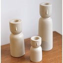 DL23564-2 CANDELABRO CERAMICA TONO ARENA 5.9X15.2CM