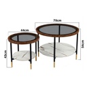 MESA DE CENTRO MADERA Y VIDRIO SETX2 REF:HM1999/YM125 70X70X43CM 45X45X54CM