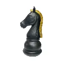 FIGURA DECOR CABALLO DORADA AJEDREZ REF:ES28747 10.5X8.5X19CM 