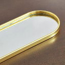 BANDEJA DE ALUMINIO DORADO CON ESPEJO 40X12CM 