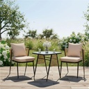 MESA METALICA C/SILLAS RATTAN P/EXTERIOR X3PZ. REF:WR-S2504 56X53X70CM 70X59X74CM