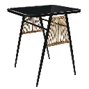 MESA METALICA C/SILLAS RATTAN P/EXTERIOR X3PZ. REF:WR-S2504 56X53X70CM 70X59X74CM
