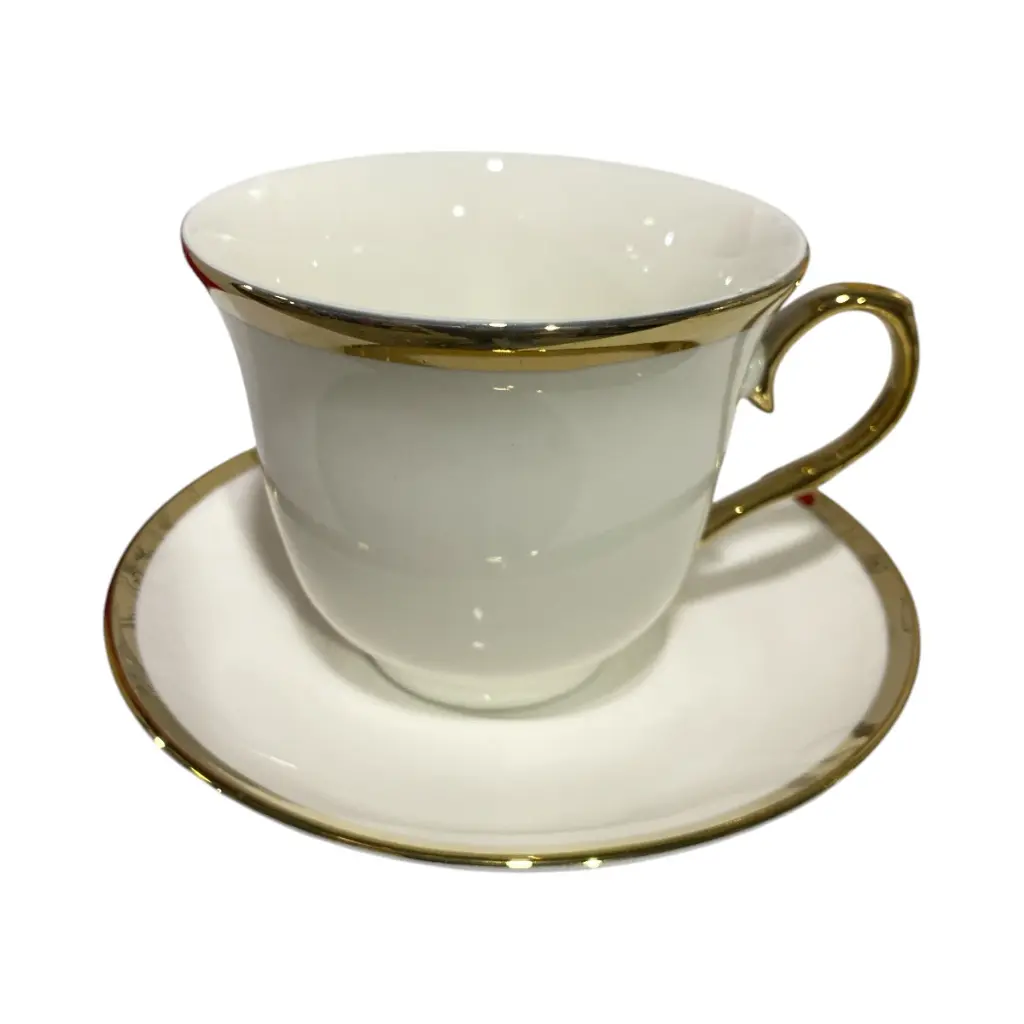 SET DE TAZAS CON PLATO PORCELANA EN PEDESTAL DE HIERRO