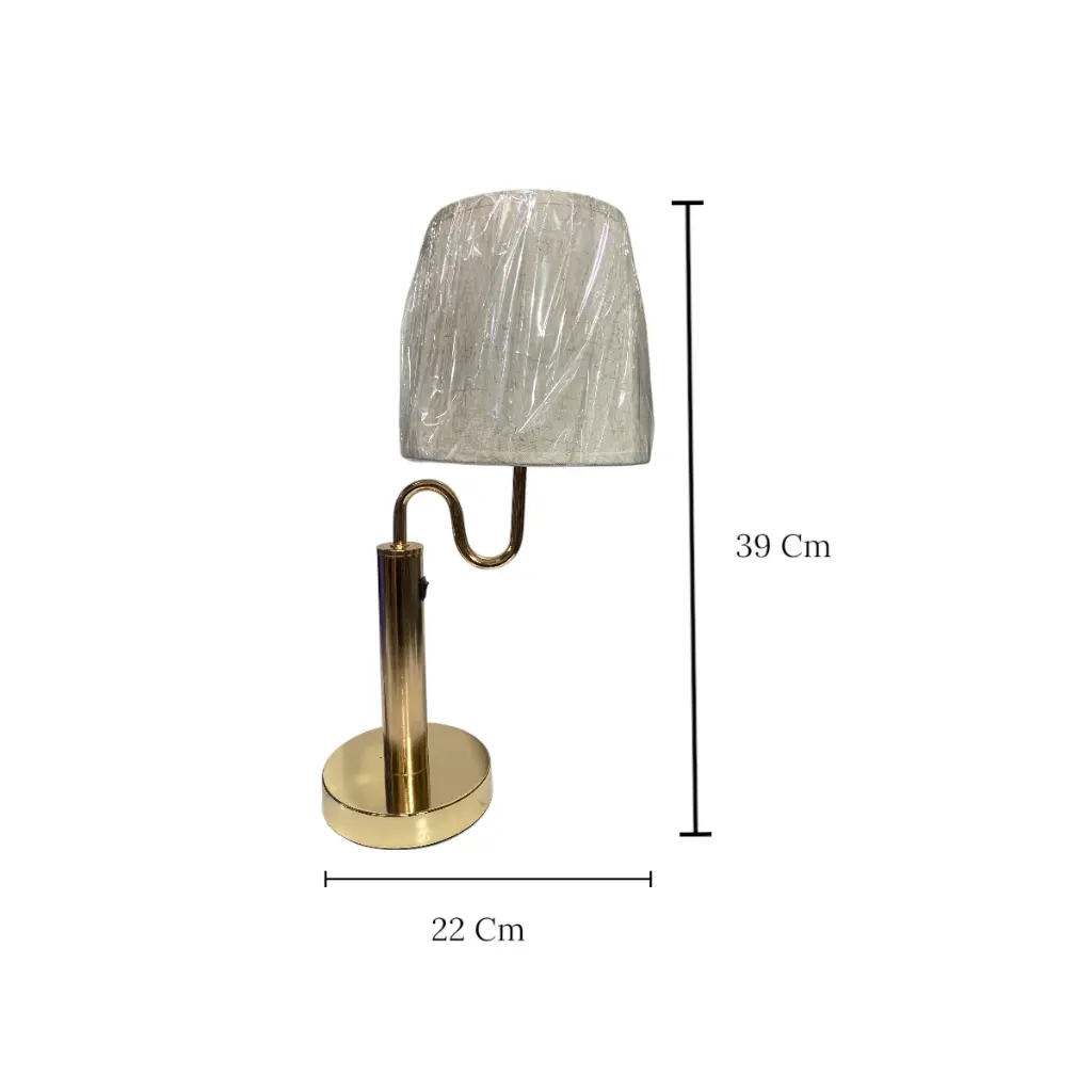 LAMPARA DE MESA METALICA DORADA 22X39CM