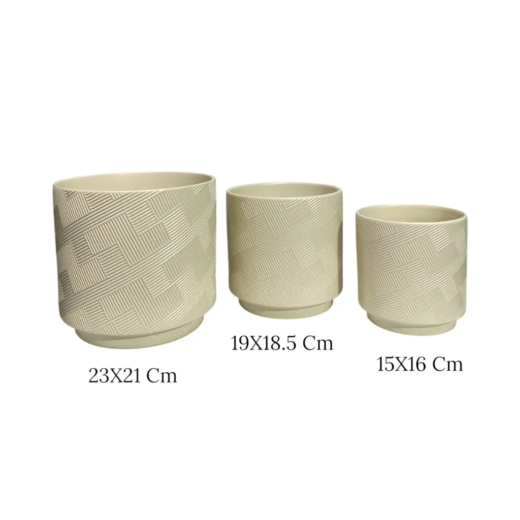 MACETA SETX3 DE CERAMICA 21X18CM, 17X14CM, 14X11CM