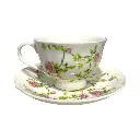 SET DE 6 TAZA/PLATO PORCELANA FILO DORADO, 12PCS. 200ML