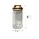 FRASCO DE VIDRIO CON TAPA DE MADERA HERMETICOS 9X19CM 600ML
