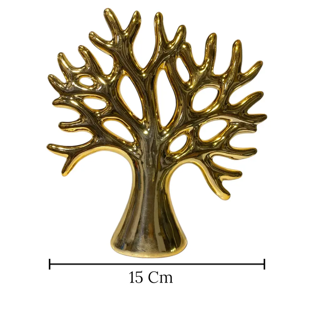 ARBOL DE LA VIDA CERAMICA/DORADO 15X4.5X17CM