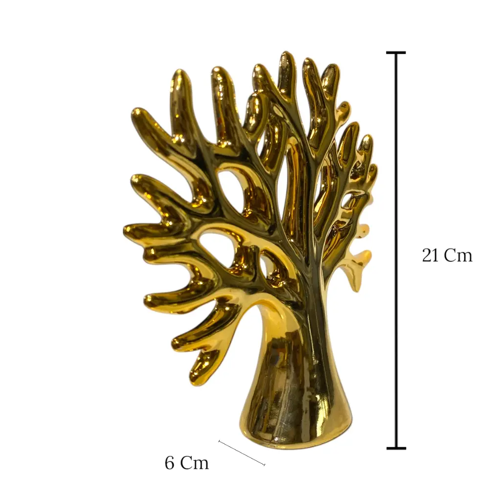 ARBOL DE LA VIDA CERAMICA/DORADO 20X6X21CM