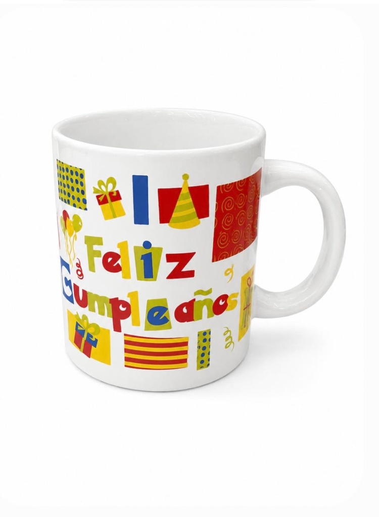 TAZA FELIZ CUMPLEAÑOS 8X10CM.