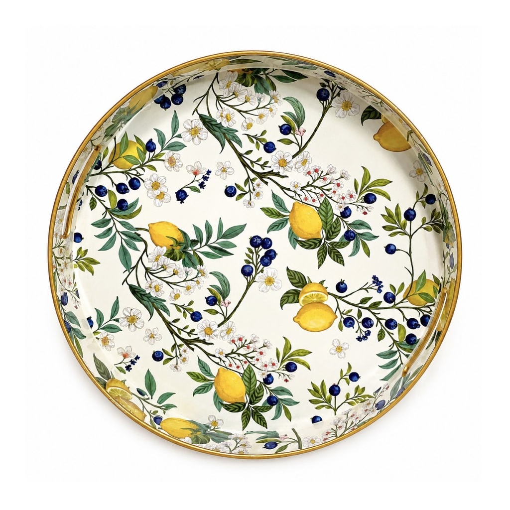 BANDEJA REDONDA LIMON PVC 37.5X4.5CM