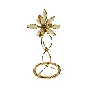 CANDELABRO DE HIERRO/VIDRIO DORADO 13.5X18.5CM