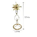 CANDELABRO DE HIERRO/VIDRIO DORADO 13.5X37.5CM 