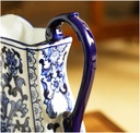 JARRA PLANA BLUE DECOR JAPANESE CERAMICA AZUL 25X15CM - PT71-017