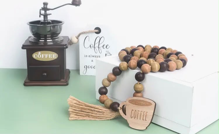 CADENA DE CUENTAS DE MADERA CAFE-BEIGE-NATURAL 105CM