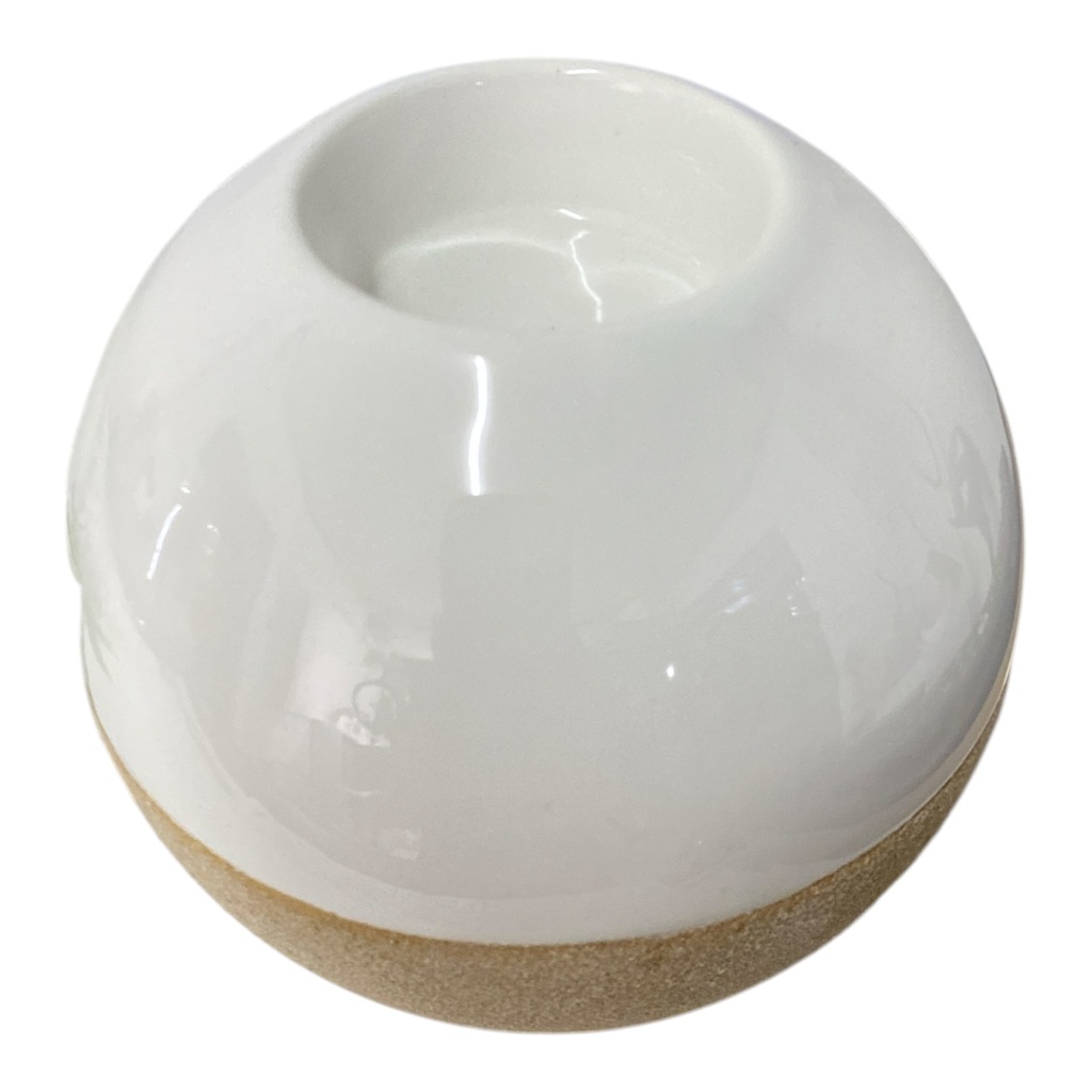CANDELABRO ESFERA PORCELANA BLANCO/BEIGE REF:DLH22B522B 11X11X10CM
