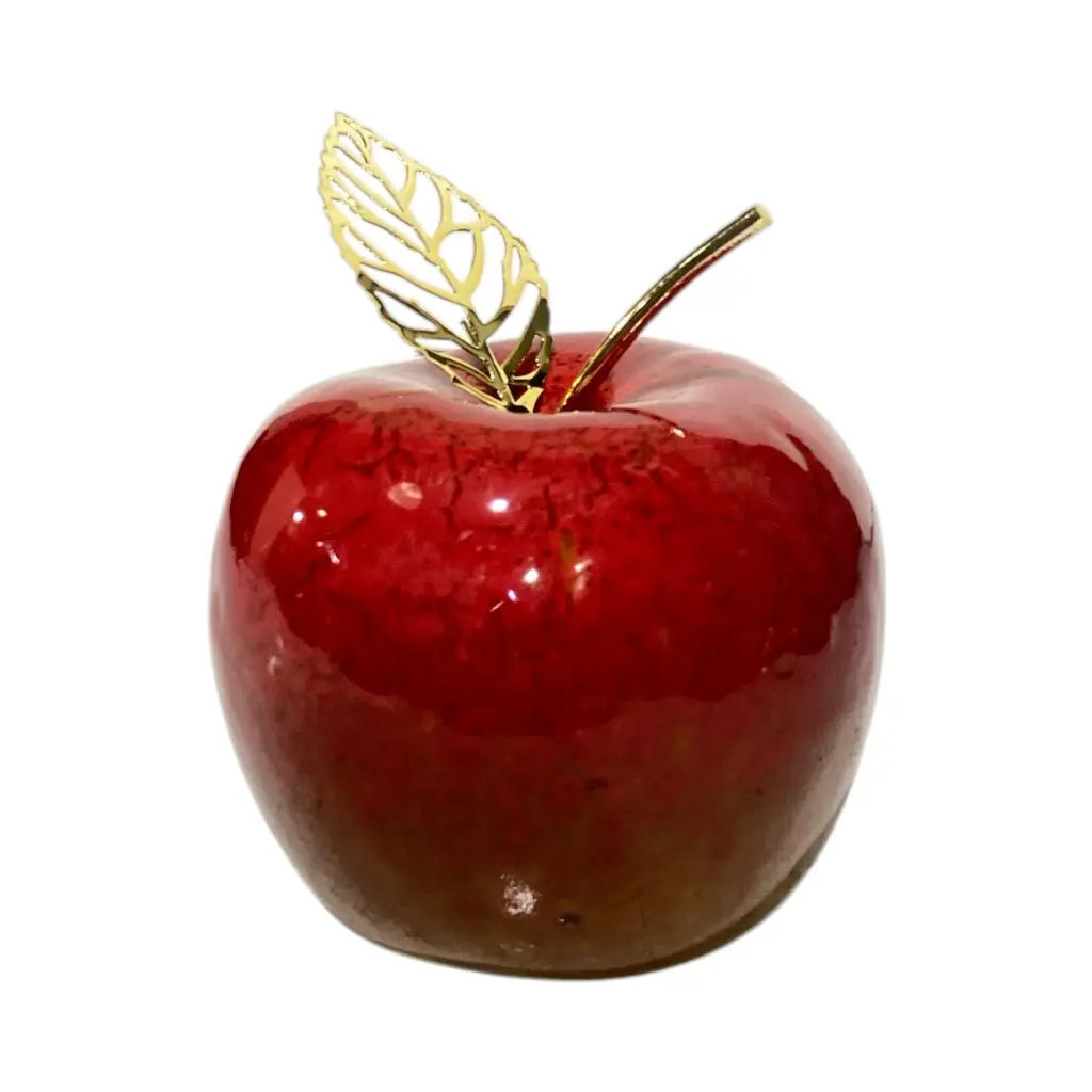 Manzana Decorativa de Cerámica Premium, estilo Glam. 8x8cm