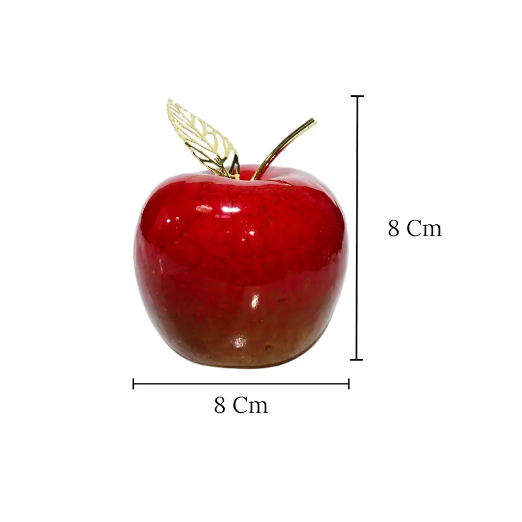 Manzana Decorativa de Cerámica Premium, estilo Glam. 8x8cm