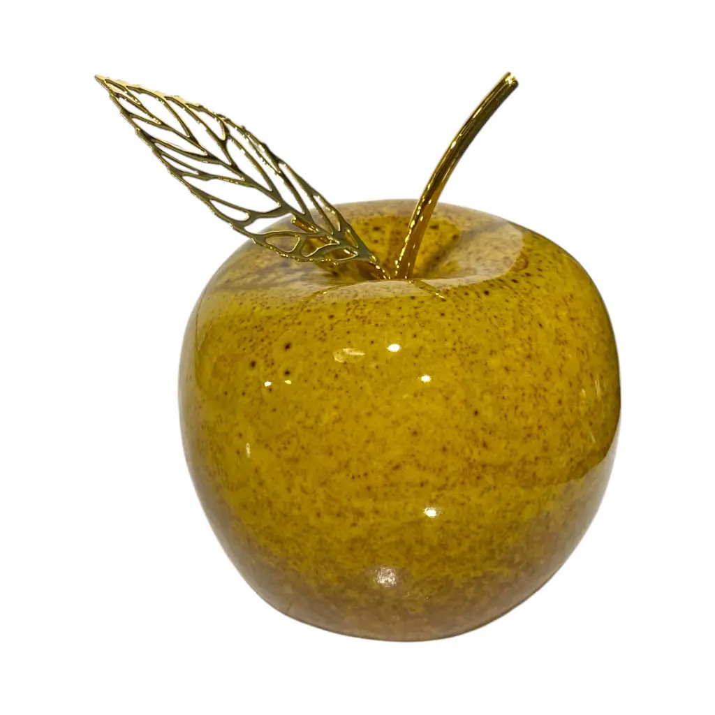 Manzana Decorativa de Cerámica Premium, estilo Glam. 8x8cm