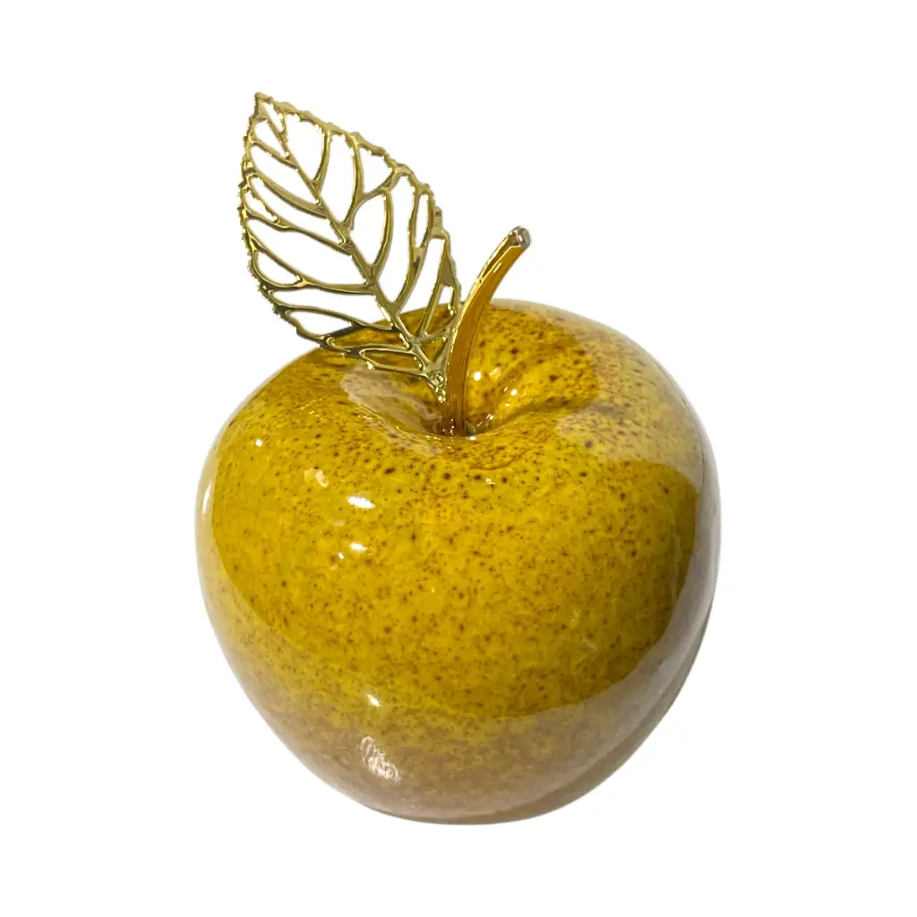 Manzana Decorativa de Cerámica Premium, estilo Glam. 8x8cm