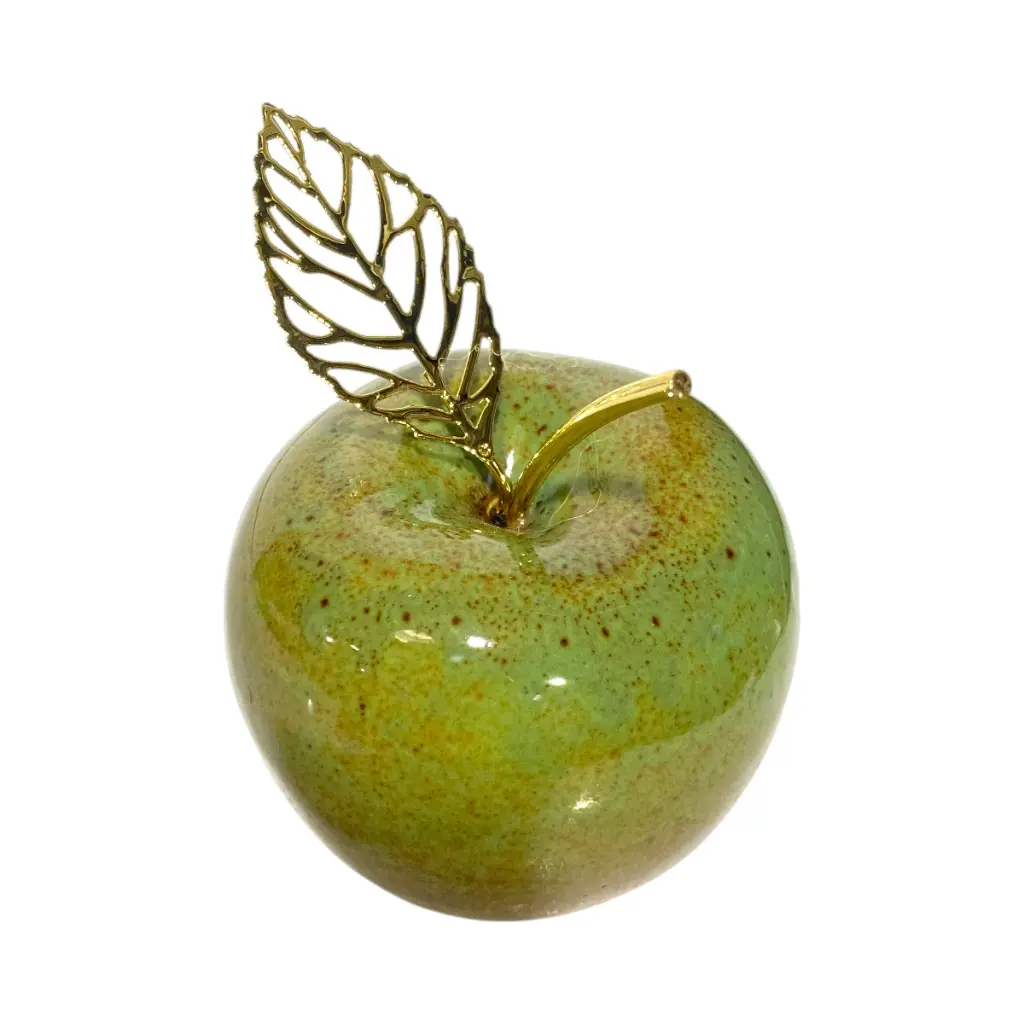 Manzana Decorativa de Cerámica Premium, estilo Glam. 8x8cm