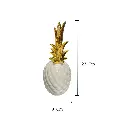 Piña Decorativa de Cerámica Blanca y Dorada, Estilo Nordico Moderno, Centro de Mesa Elegante para Sala y Oficina, 12x30Cm.