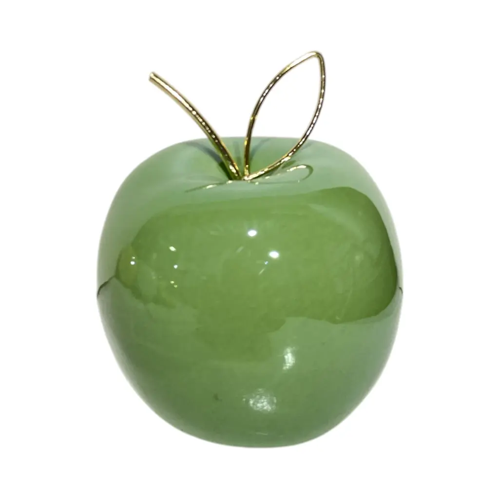 Manzana Decorativa de Cerámica Premium, estilo Glam. 9x10cm