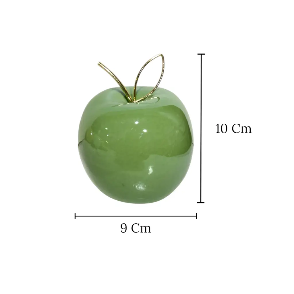 Manzana Decorativa de Cerámica Premium, estilo Glam. 9x10cm