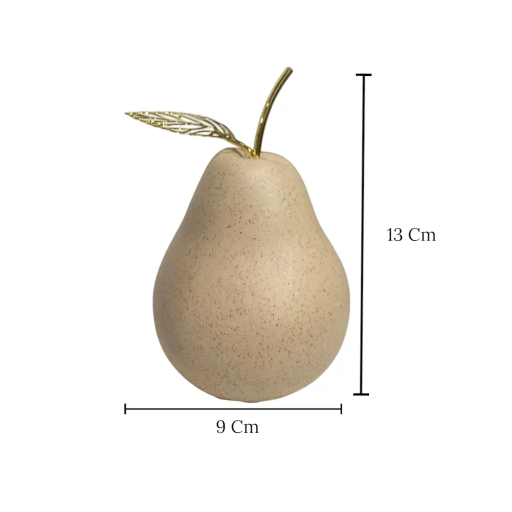 Manzana Decorativa de Cerámica Beige, estilo Nórdico, Minimalista. 8x8cm 