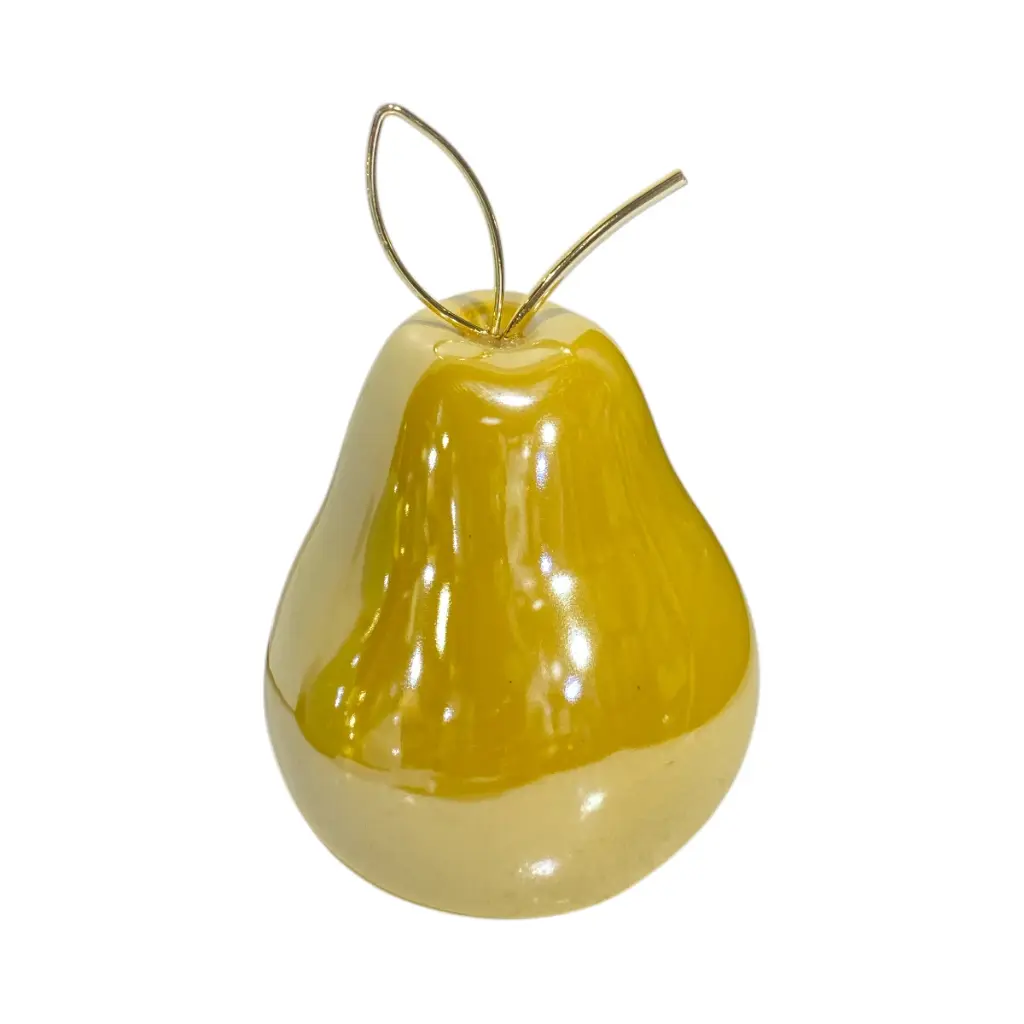 Pera Decorativa de Cerámica Premium, estilo Glam. 9x13cm