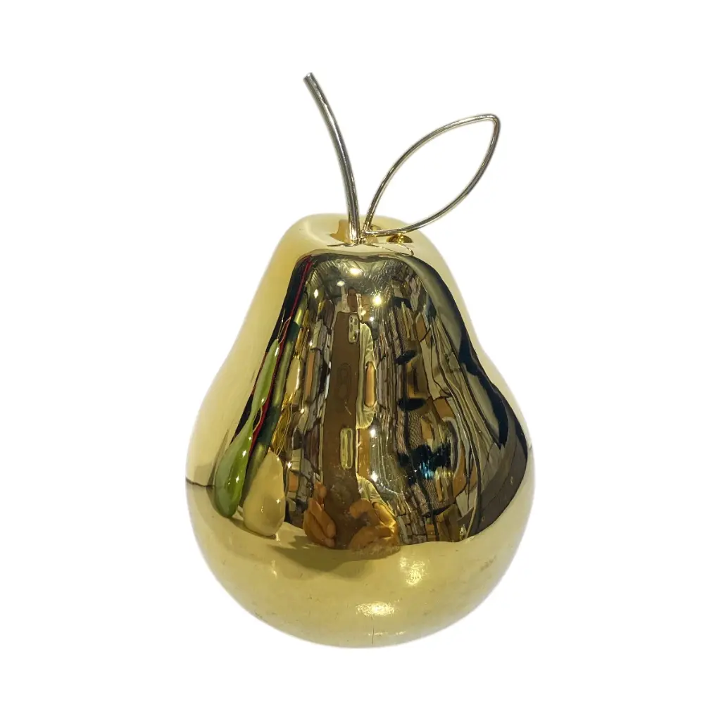 Pera Decorativa de Cerámica Premium, estilo Glam. 9x13cm
