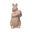 Conejo de Pascua en Cerámica Blanca Brillante, 7.5x16 Cm. 