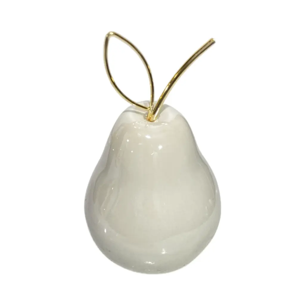 Pera Decorativa de Cerámica Premium, estilo Glam. 7.5x12cm