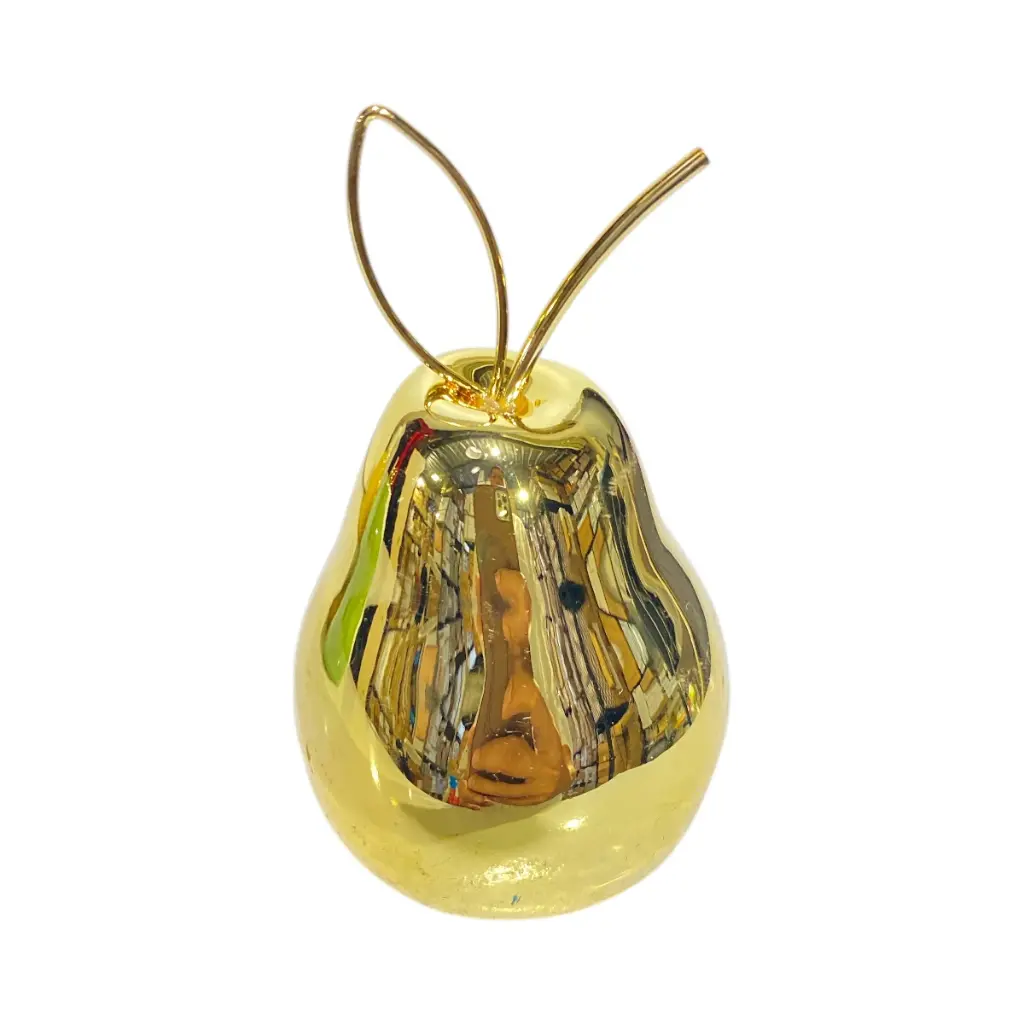 Pera Decorativa de Cerámica Premium, estilo Glam. 7.5x12cm