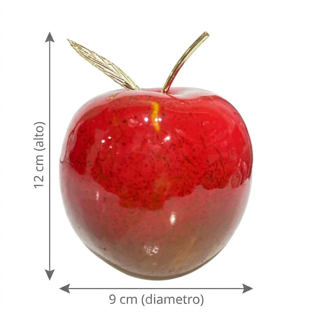 Manzana Decorativa de Cerámica Premium, estilo Glam. 9x10 Cm.