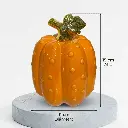 Calabaza Decorativa de Cerámica Premium Brillante con Tallo Dorado, 11x15Cm