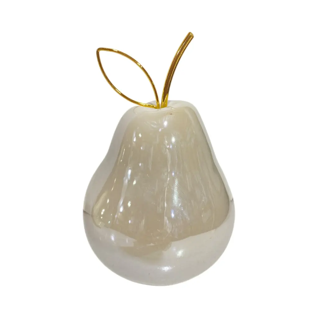 Pera Decorativa de Cerámica Premium, estilo Glam. 9x16cm 